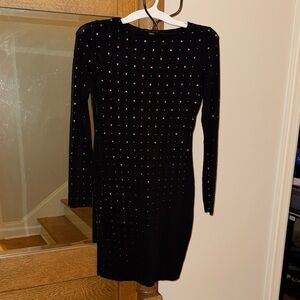 Cynthia Steffe Black Studded Long Sleeve Dress